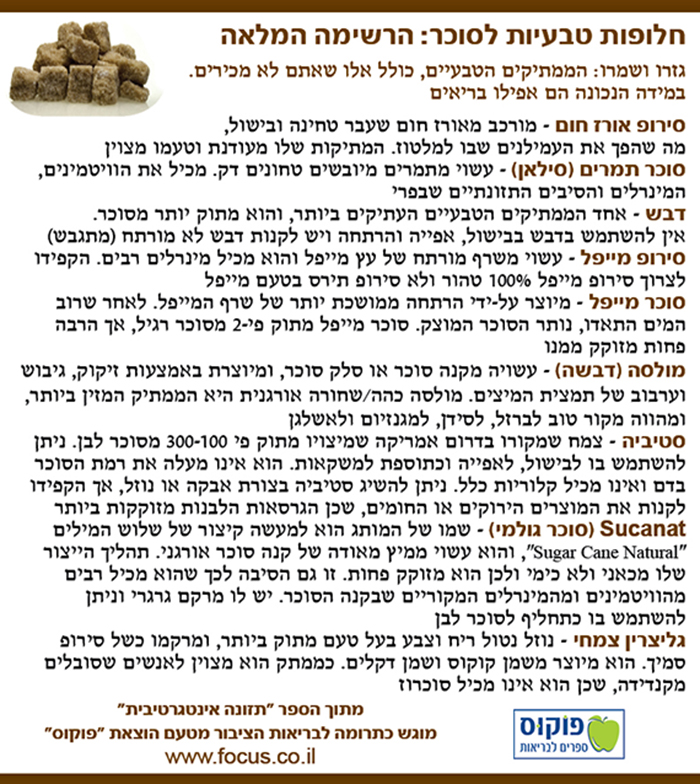 חלופות טבעיות לסוכר